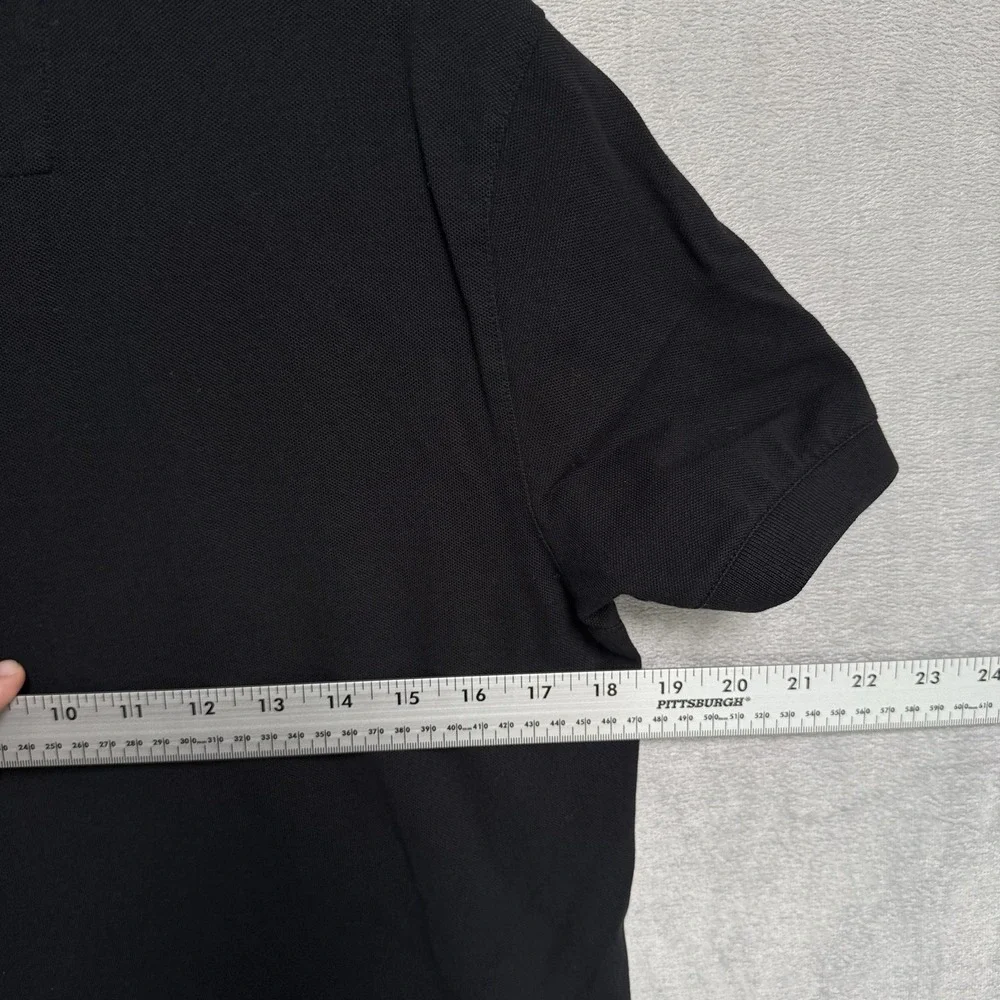 Banana Republic Polo Shirt Mens Small Black‎ Stretch Embroidered Short Sleeve